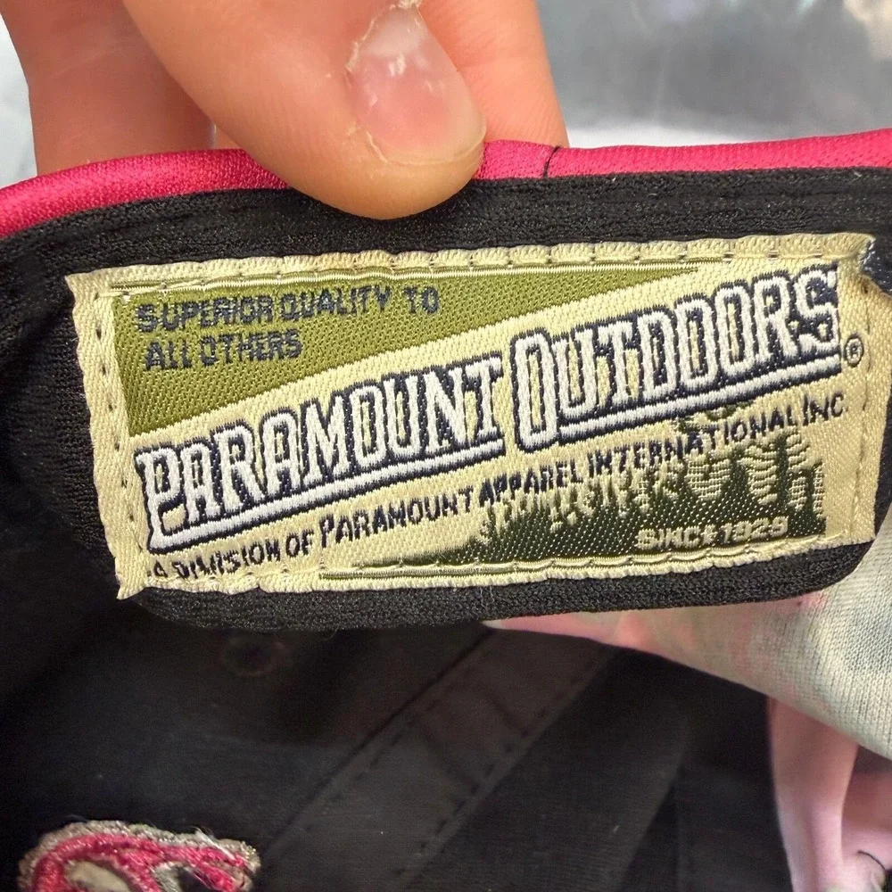 Paramount Outdoors Realtree APC Pink Camo Black Embroidered Hat Cap 1234